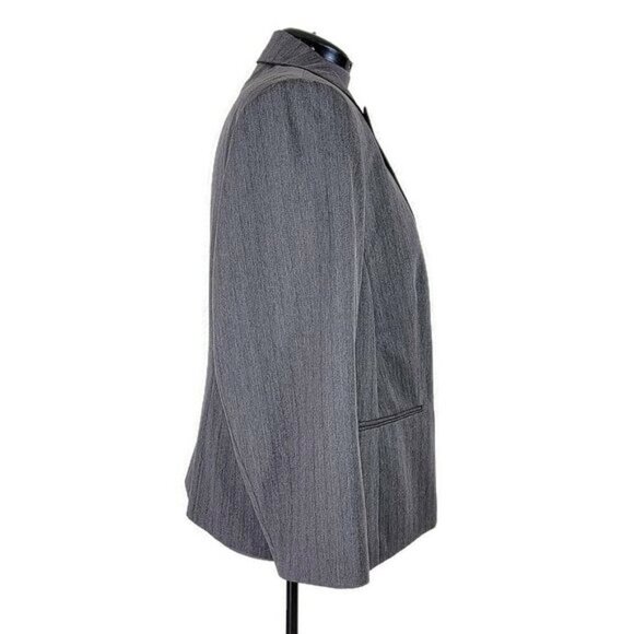 Evan Picone Pant Suit Size 24W Pleated Wide Leg Zip Pants Pockets Gray Lined - Picture 3 of 9